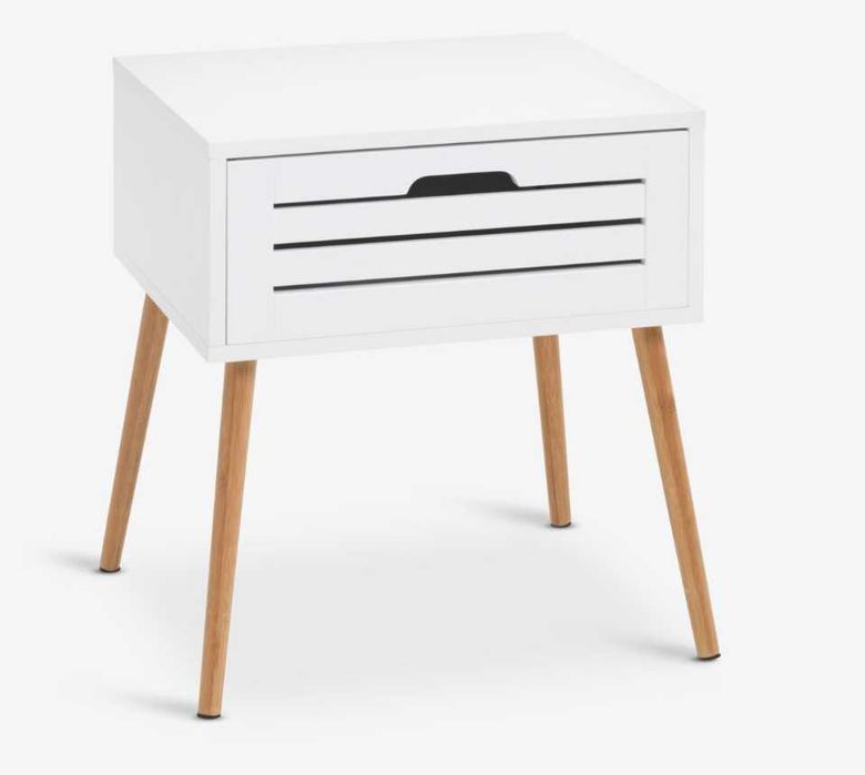 BROBY Stolik nocny, kolor bambusu/biały