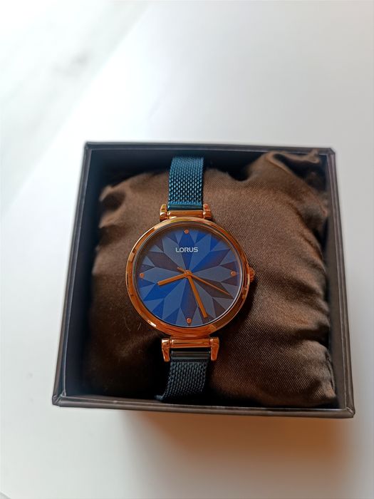 Zegarek damski LORUS nowy, granat, złoty