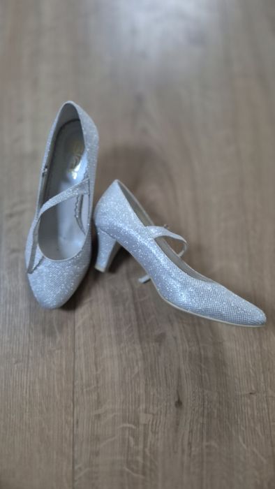 Buty taneczne ślubne srebrne rozmiar 38