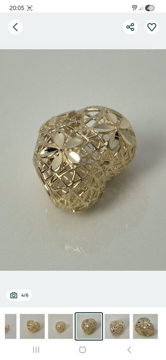 Złoty charms ażurowe serce p. 585