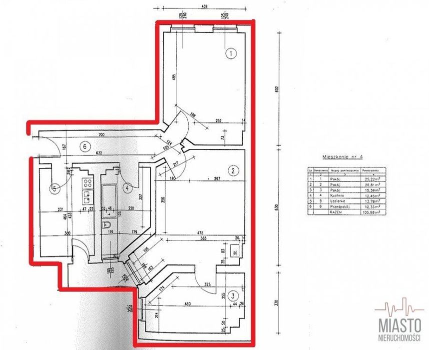 106 m2 | 3 pokoje, 1. piętro - Bytom