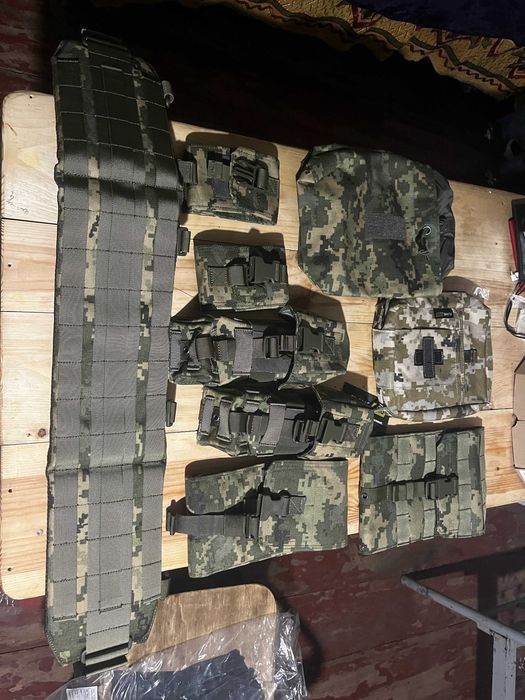 НОВИЙ тактичний пояс РПС з 8 підсумками MOLLE (Камуфляж ММ-14 Піксель) Британія