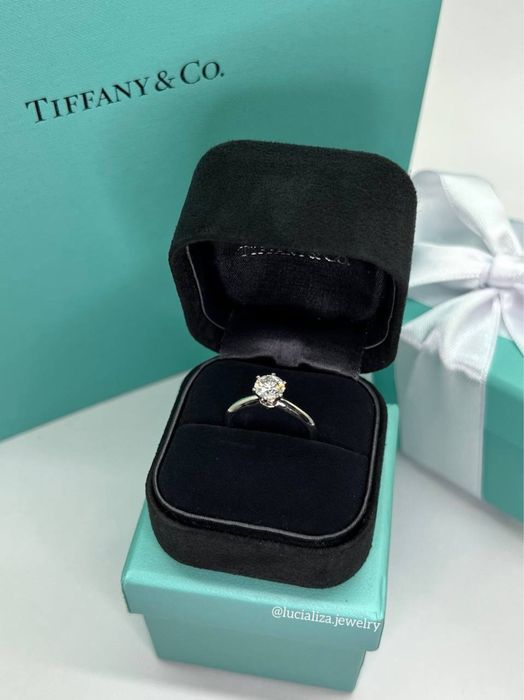 Каблучка в стилі Tiffany Біле золото 750 проба
