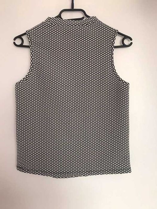Bialo czarna bluzka top w grochy damska Atmospere damska 36 S