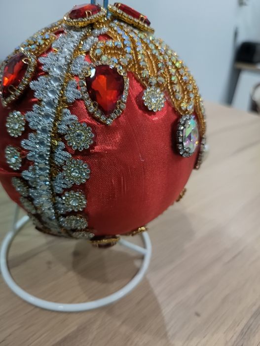 Bombka dekoracyjna 17 cm z kryształami