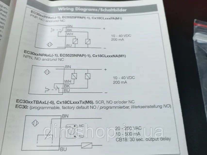 Ємнісний датчик Carlo Gavazzi  CA18CLN12TC