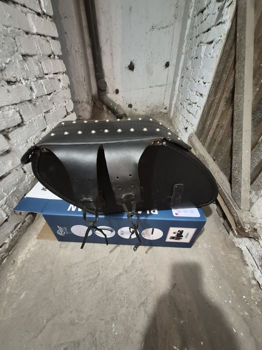 Kufry skórzane chopper duże
