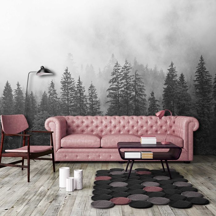 Fototapeta las We Mgle Szarości Czarno-Biały 3D Twój Rozmiar + KLEJ