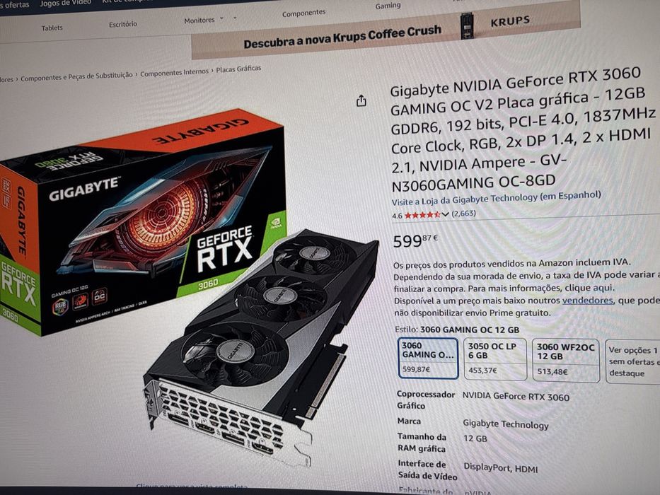 Gigabyte Nvidia GeForce RTX 3060 12GB