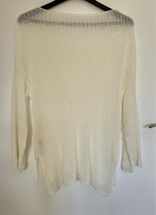 Camisola de malha branca transparente (Dazy, tamanho S)