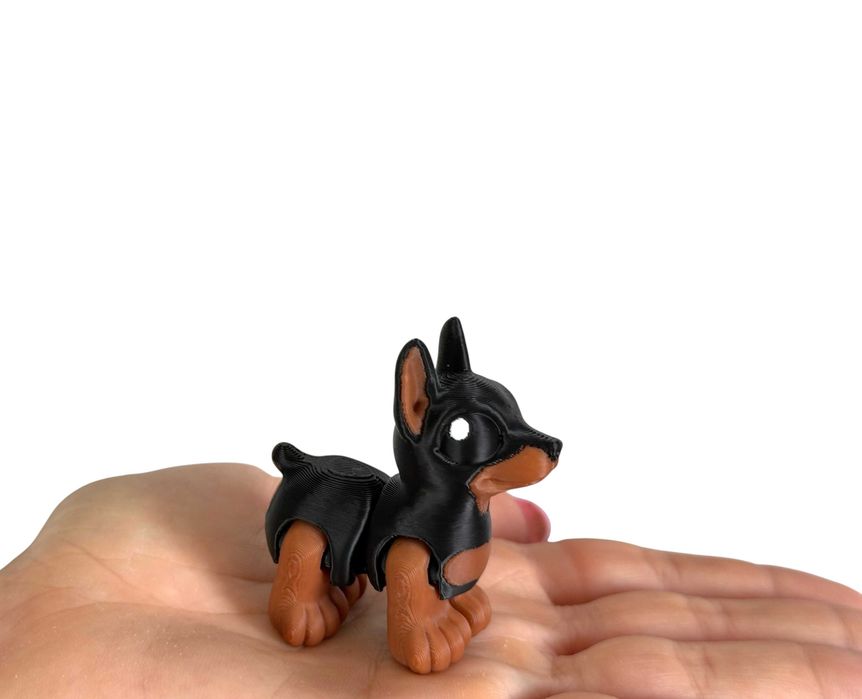 Doberman 3D – ruchoma, przegubowa mini figurka psa, kolekcjonerska zabawka