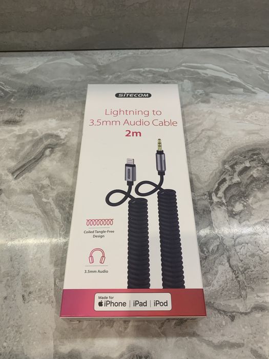 Аудіокабель Sitecom Lightning to 3.5mm. Новий в упаковці.