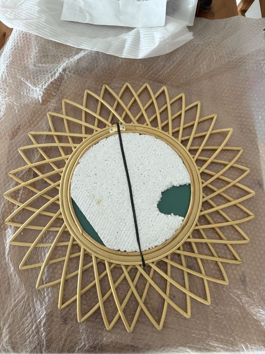 Espelho em vime com 60cm diametro