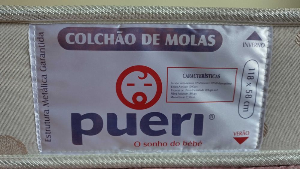Colchão para bebé, de molas em excelente estado