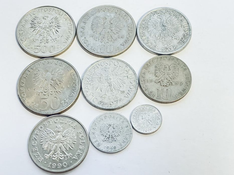 Monety PRL zestaw 9 monet