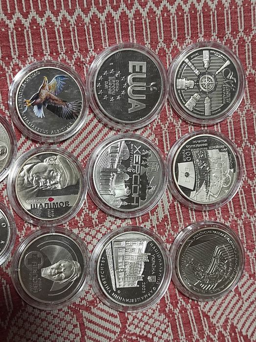 Монети України 2, 5, 10  гривень