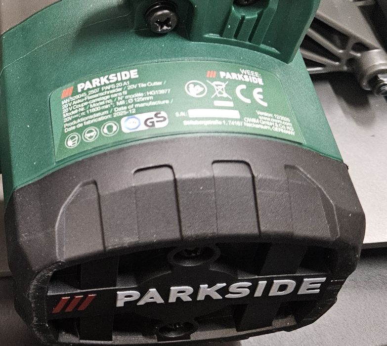 Parkside Akumulatorowa przecinarka do płytek, 20 V, PAFS 20 A1