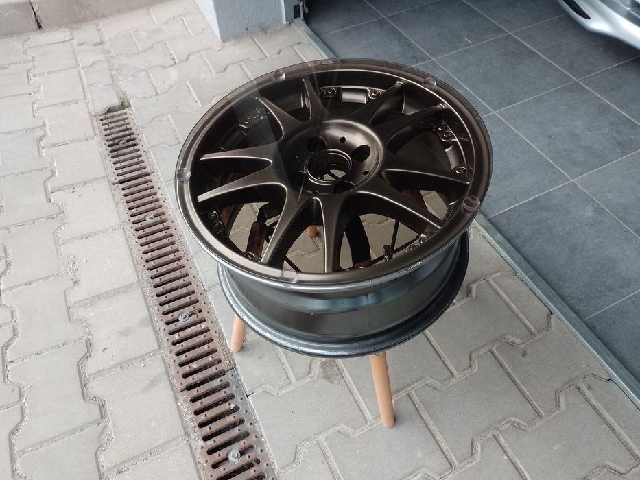 Stolik garażowy z felgi 16 , wysokość 50cm, brązowa szyba cena