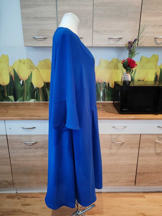 Chabrowa lekka sukienka midi Rock Your Curves rozmiar 52/54 poliester