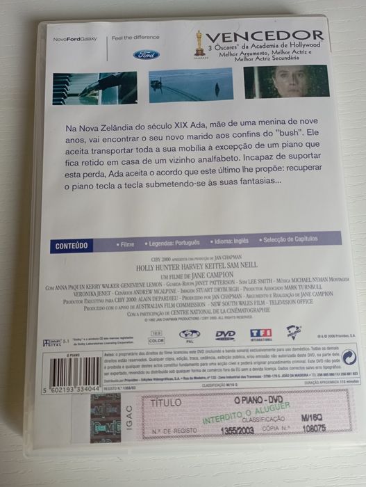 Filme "O Piano" DVD
