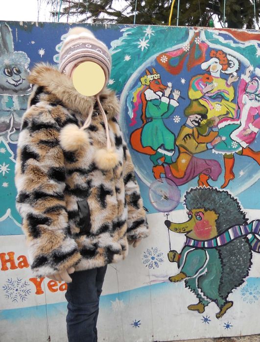 Шуба полушубок на 11-12 лет р. 38 + шапка в бонус