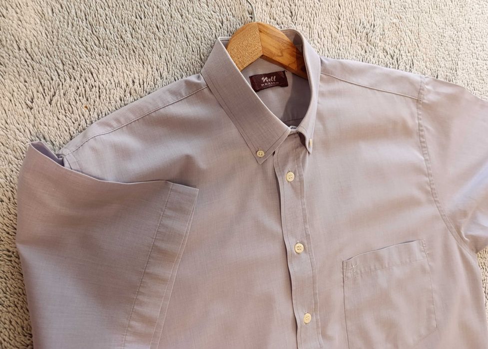 Camisa Clássica, lilás claro,  manga curta Tamanho L - E. Impecável