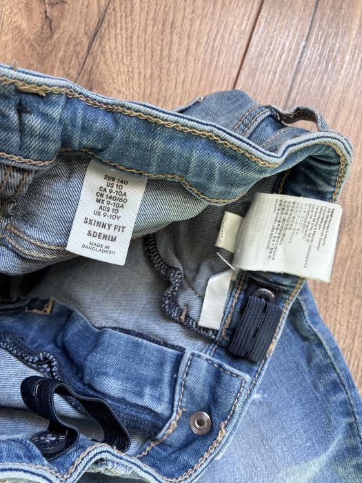 Spodnie dziewczęce jeansy H&M 140 skinny fit denim