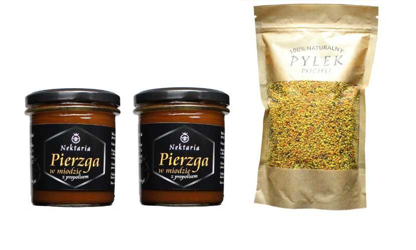 Zestaw pierzga w miodzie z propolisem x2 + Pyłek 1kg