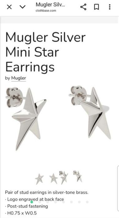 Оригінальні сережки Mugler,пусети,