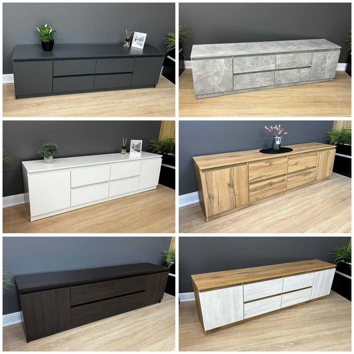 Сучасна ТВ тумба 4+2 ящики — комод для дому / спальні / зали