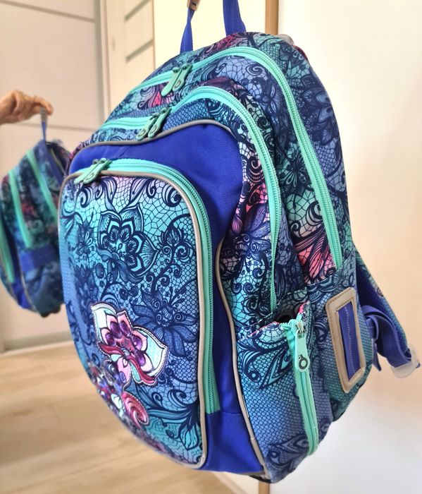 Plecak szkolny TOPGAL kl 1-3 Tornister niebieski habrowy turkus cool