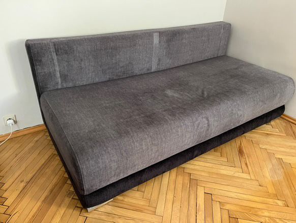sofa z funkcją spania black red white