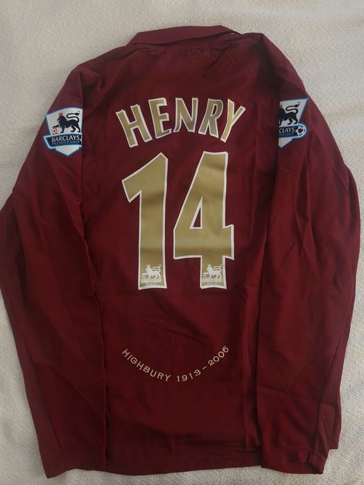 Koszulka longsleeve Retro Arsenal Henry 14 bordowa