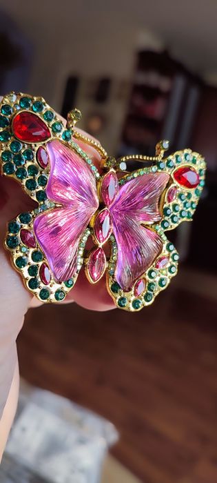 Wielobarwny motyl - broszka