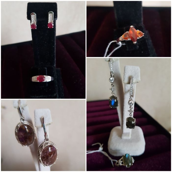 Серебро сережки кольца комплекты