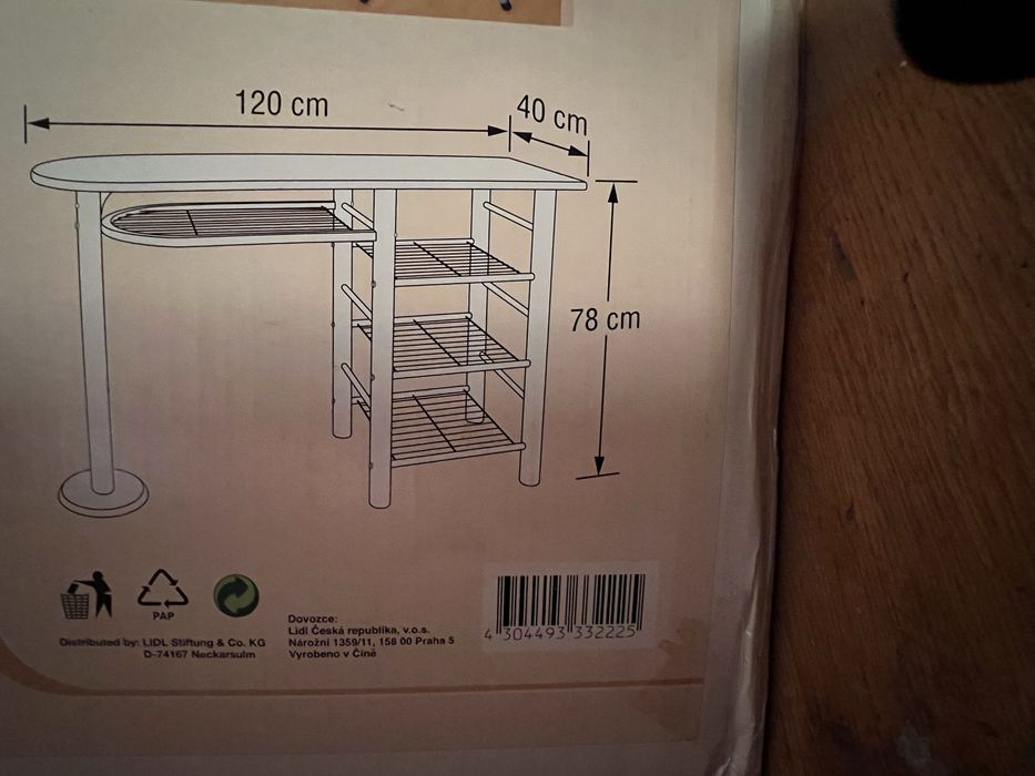Nowy stół jadalny z półkami + 2 składane stołki