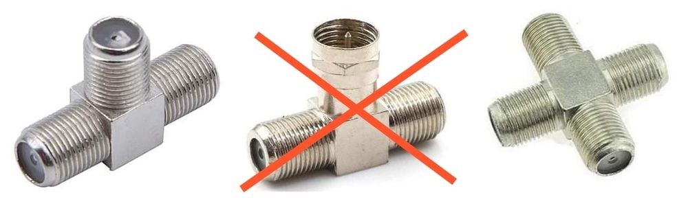 Triplex Coaxial Splitter RF Connector (NEW and PACKAGED)64286197340929124