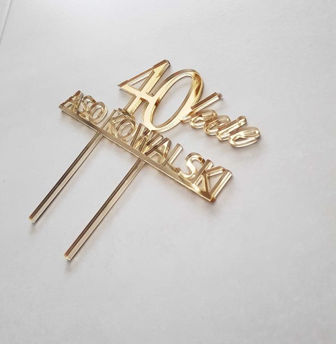 Topper personalizowana, złoty, urodziny, ślub itp
