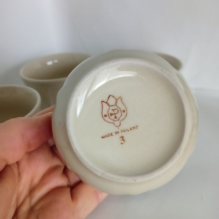 Miseczki kokilki Pruszków PRL zestaw 4 sztuki