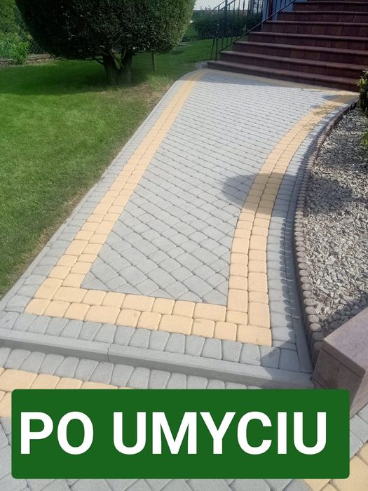 Mycie kostki brukowej, elewacji.