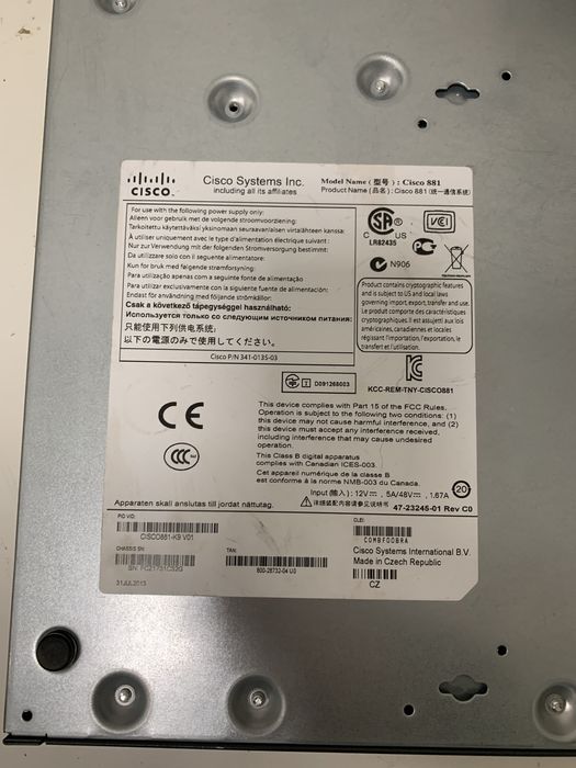 Маршрутизатор Cisco 881