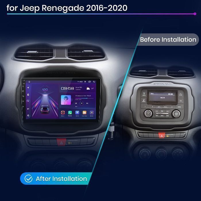 Jeep Renegade – Radio Android 15 9” CarPlay Android Auto 1GB/16GB GPS Nawigacja Stacja Multimedialna WiFi Bluetooth PL