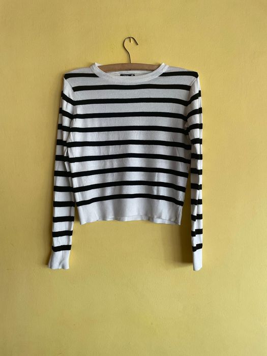 Sweterek w paski sweter cienki letni XS S kardigan