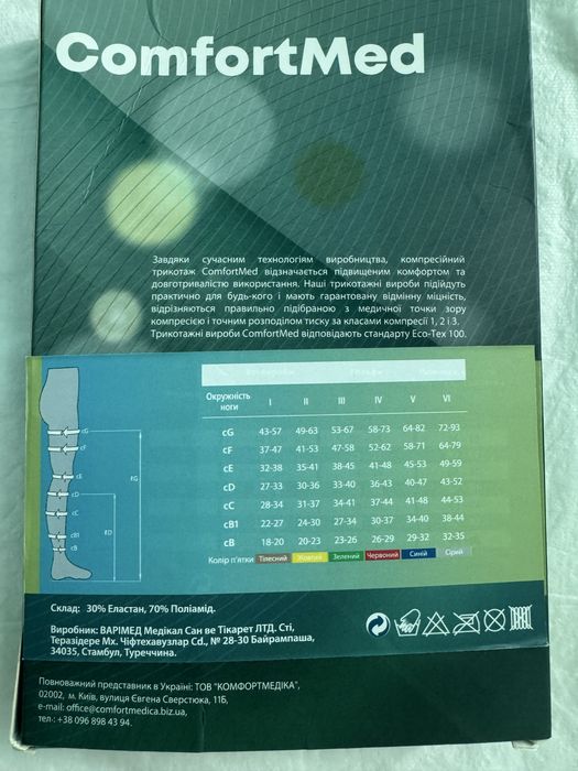 Компресійні панчохи  (відкритий носок) ІІ клас ComfortMed
