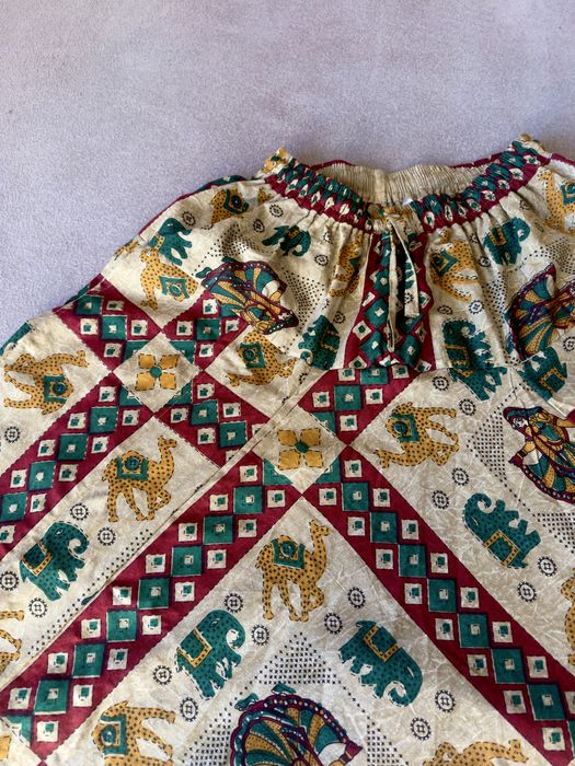 Kolorowe spodnie boho/haremki ze słoniami