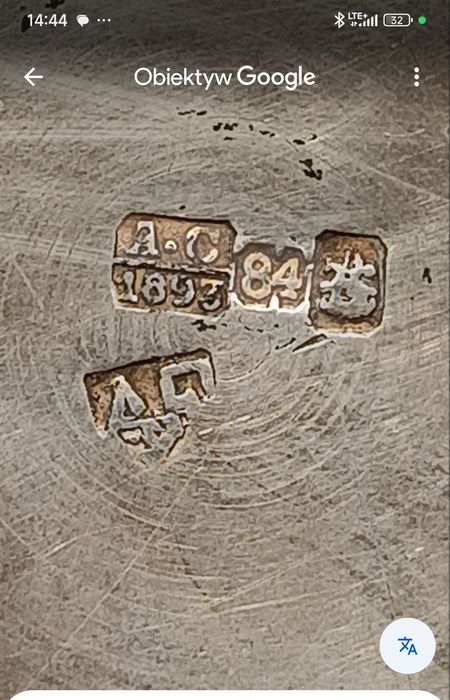 Talerzyk - podstawka - srebro 84- Rosja - 1893r.