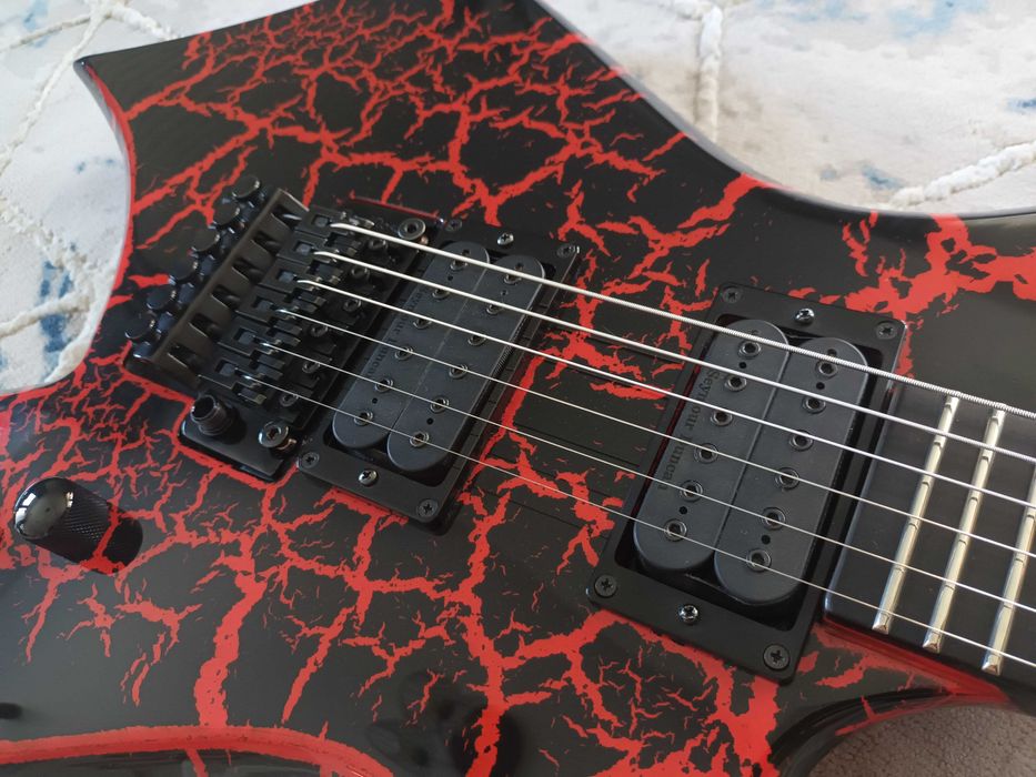 B.C. Rich Warlock Legacy Floyd Rose Red Crackle Gitara elektryczna Neck-through