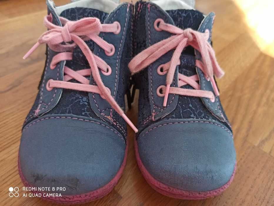 Buty wiosenne, jesienne dziewczęce rozm. 23 Renbut ze skóry naturalnej