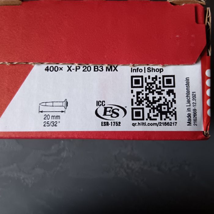 Kołki hilti X-P 20 B3 MX 400sztuk