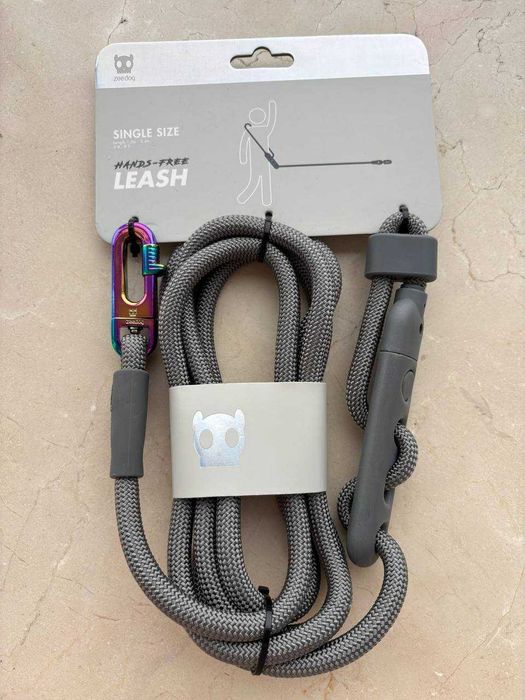 Повідець для собак 3 в 1 Zee.Dog Titanium Grey Hands-Free, 120-240 см